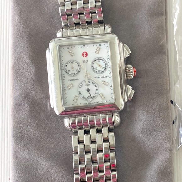 Michele Deco Mid Diamond Dial Watch Head & Bracelet